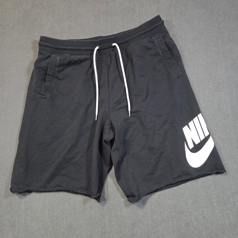 Nike Sportswear Shorts Mens XL Black Raw Hem Futura Logo Cotton Jersey